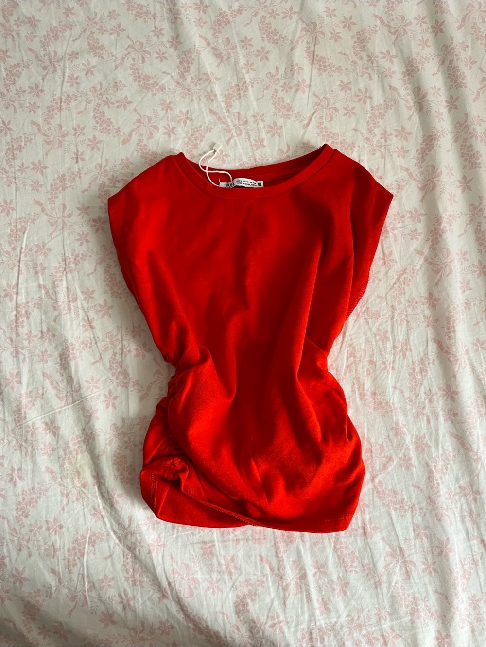 Zara Bright Red Sleeveless Tank Top